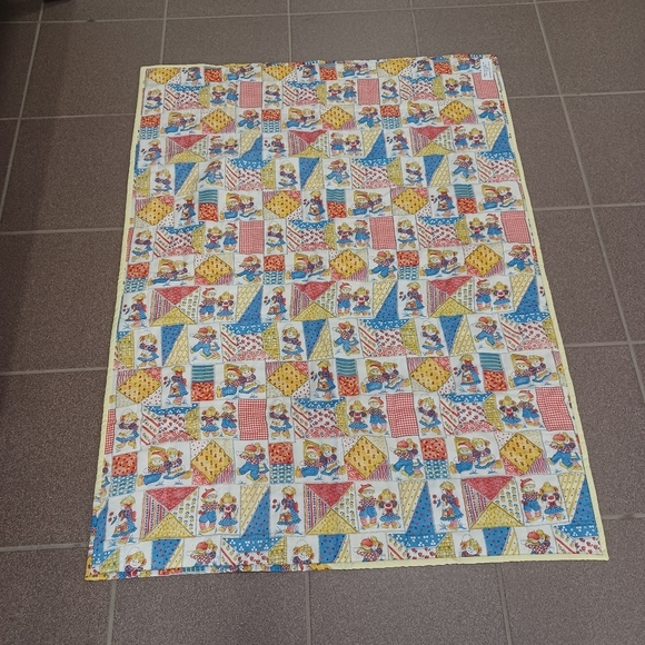 Quilt Colorblock Crazy Patch Print Reversible Patchwork Handmade Baby Blanket - Picture 3 of 7